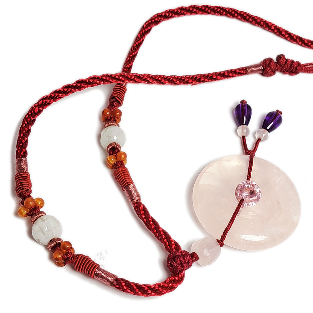 水晶鑽+同心圓{星光粉晶}項鍊【十方】137651