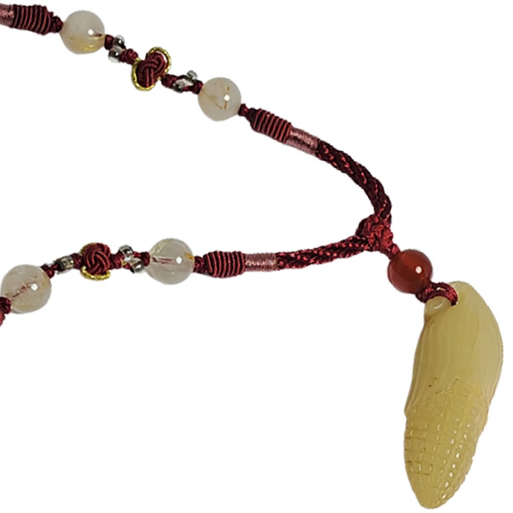 豐收玉米巧雕{壽山石}項鍊【十方】137654