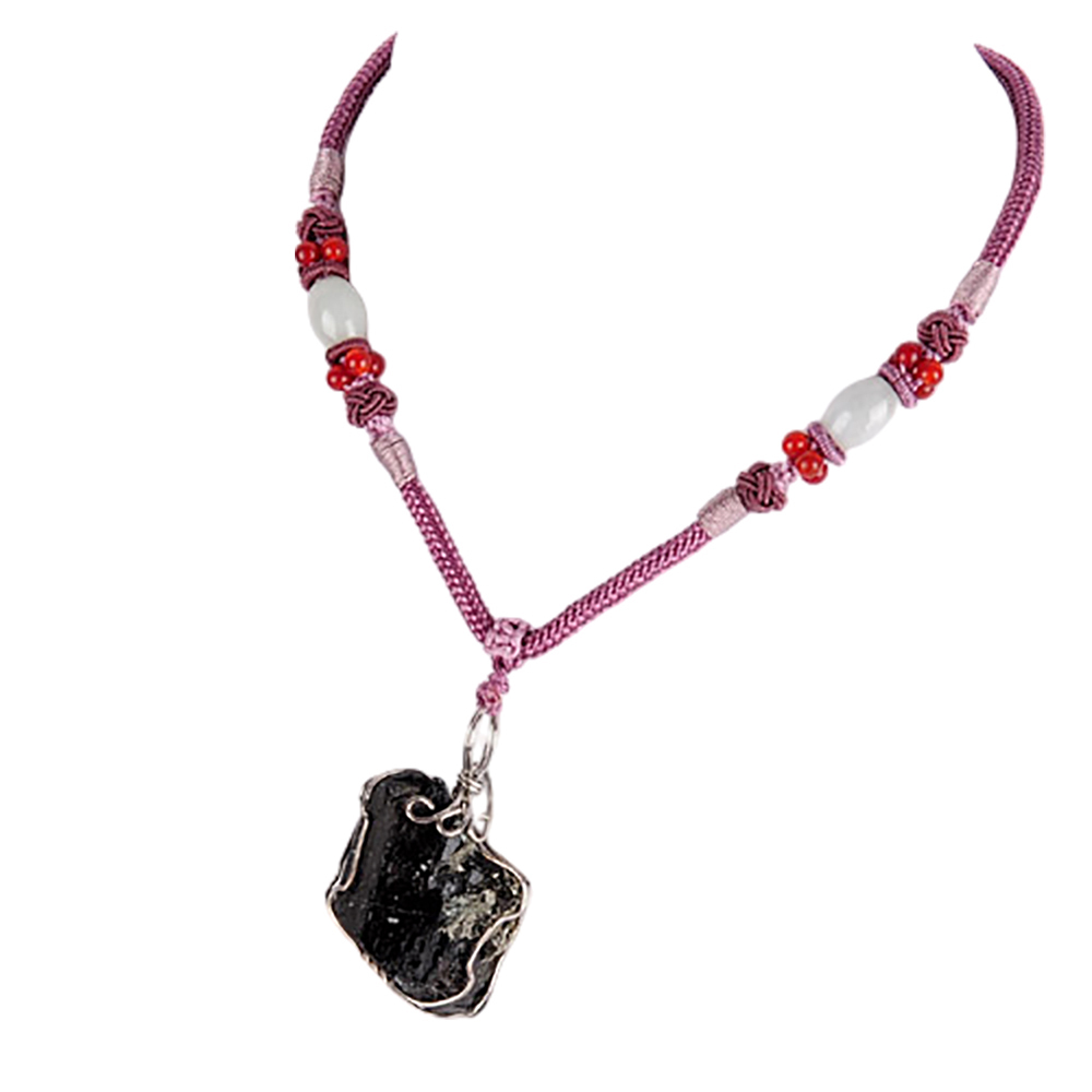 黑碧璽原礦中國結項鍊【十方】137874