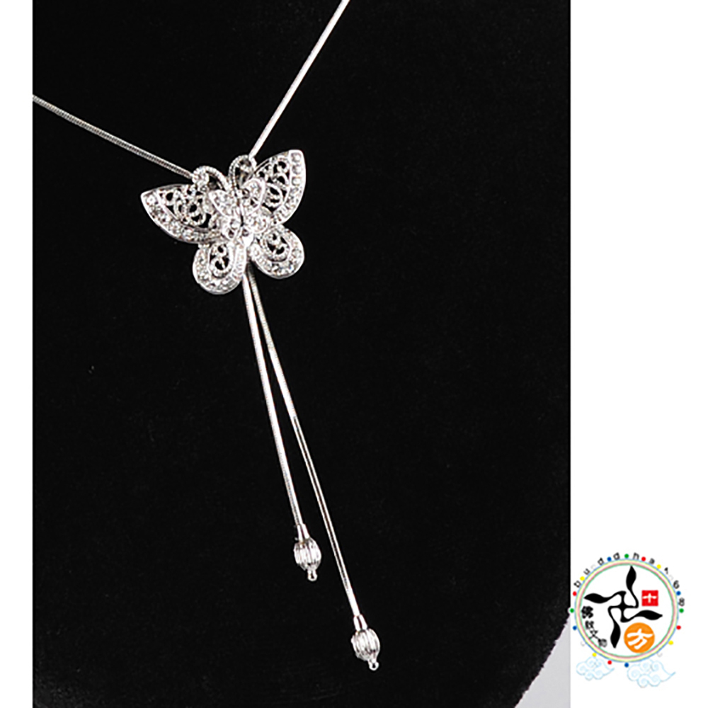 蝴蝶{鑲鑽}福至項鍊【十方】140491