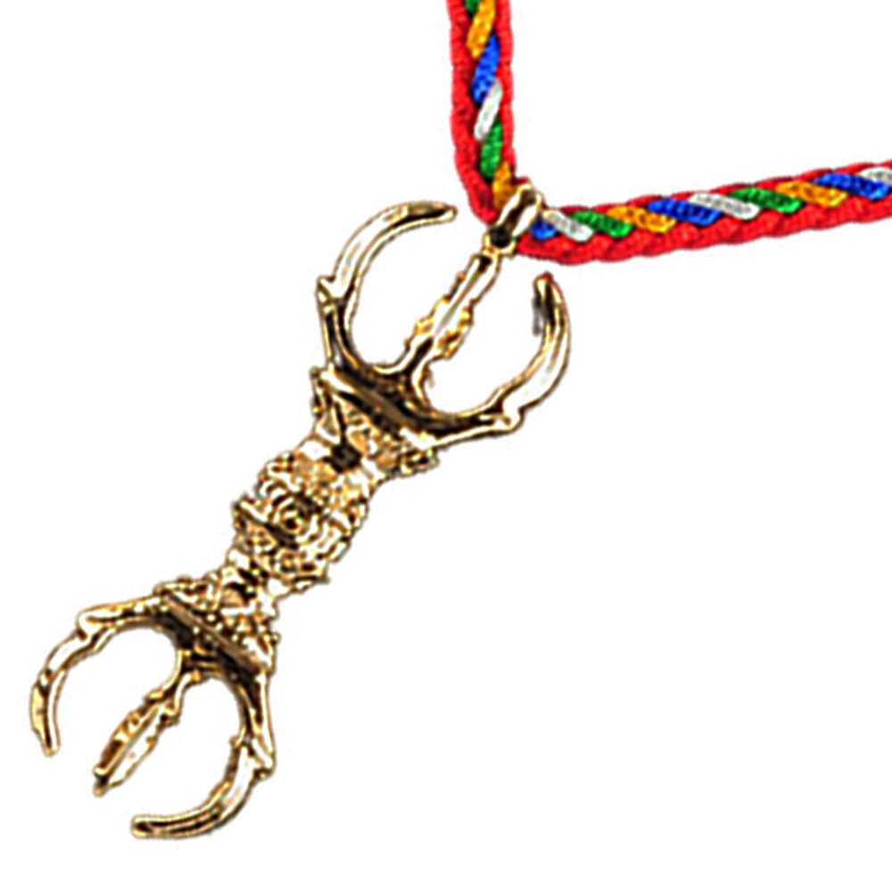 三叉杵(銅合金)五色線項鍊【十方】140553