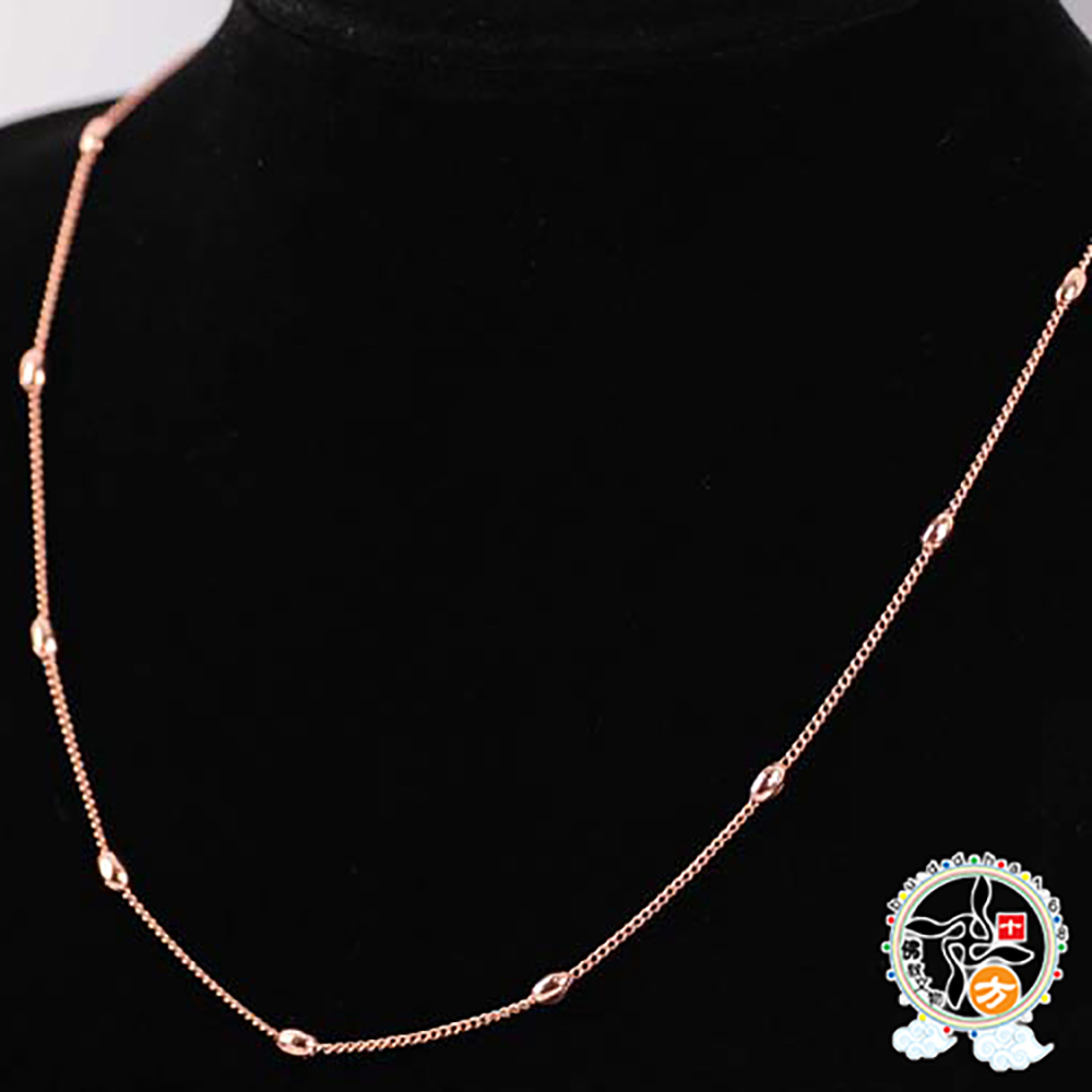 橢圓球珠玫瑰金項鍊45公分【十方】141121