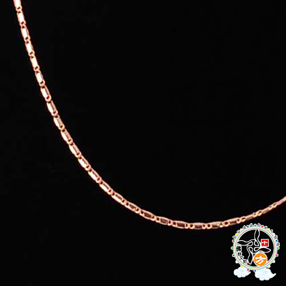 長方片玫瑰金項鍊45公分【十方】141120