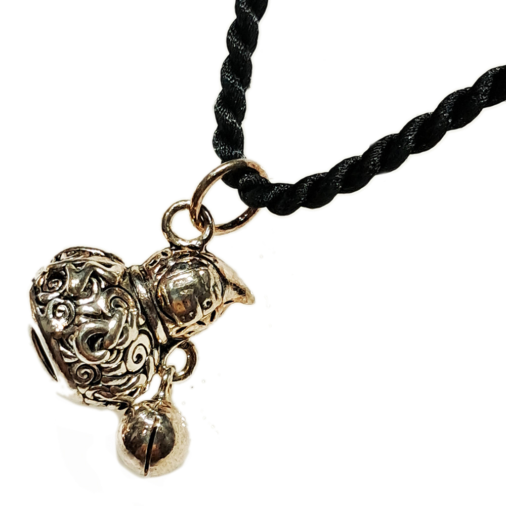 除厄納福葫蘆925銀+黑繩項鍊【十方】141127