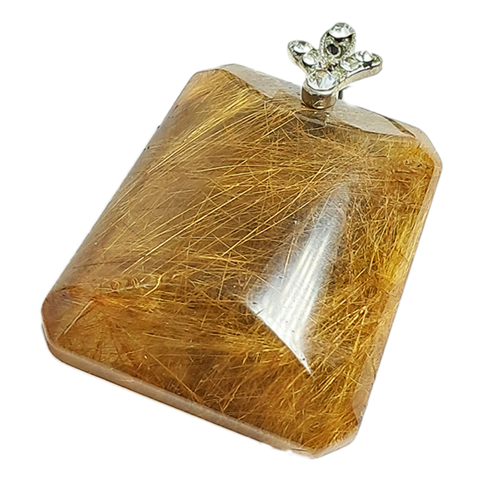 銅絲水晶墜+鑲鑽墜+黑繩項鍊【十方】141786