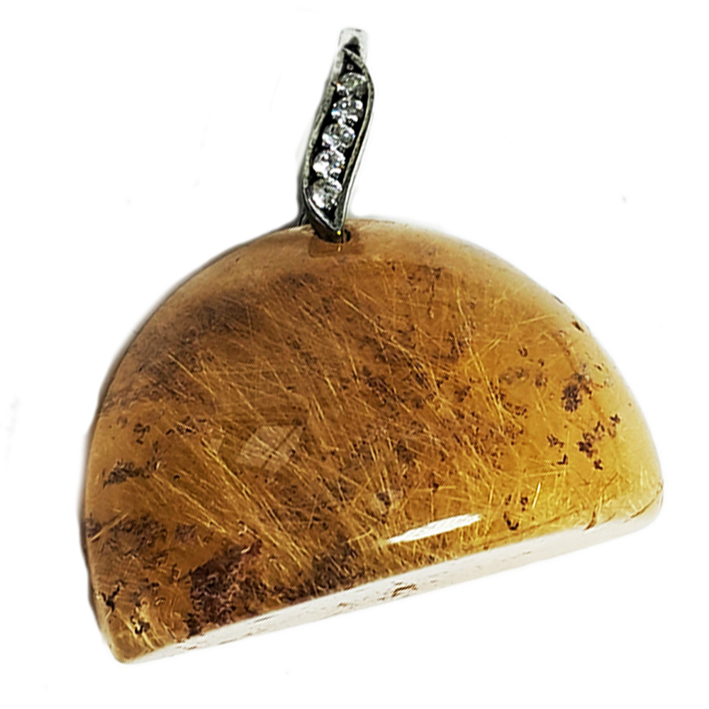 金絲水晶墜+鑲鑽墜+黑繩項鍊【十方】141787