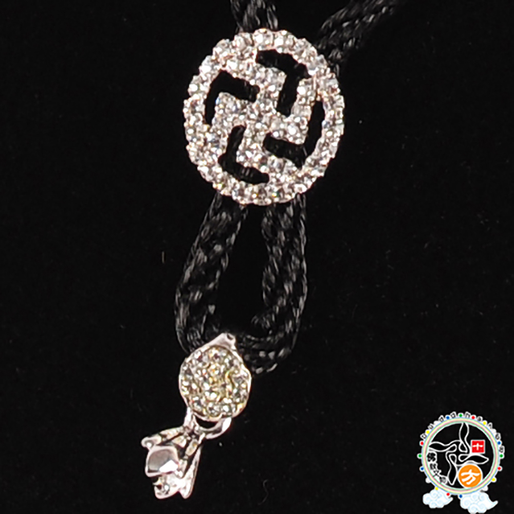 卍鑲鑽黑繩項鍊【十方】141784