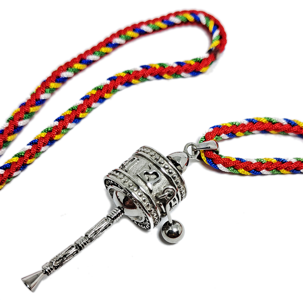 六字真言轉經輪五色線項鍊【十方】142276