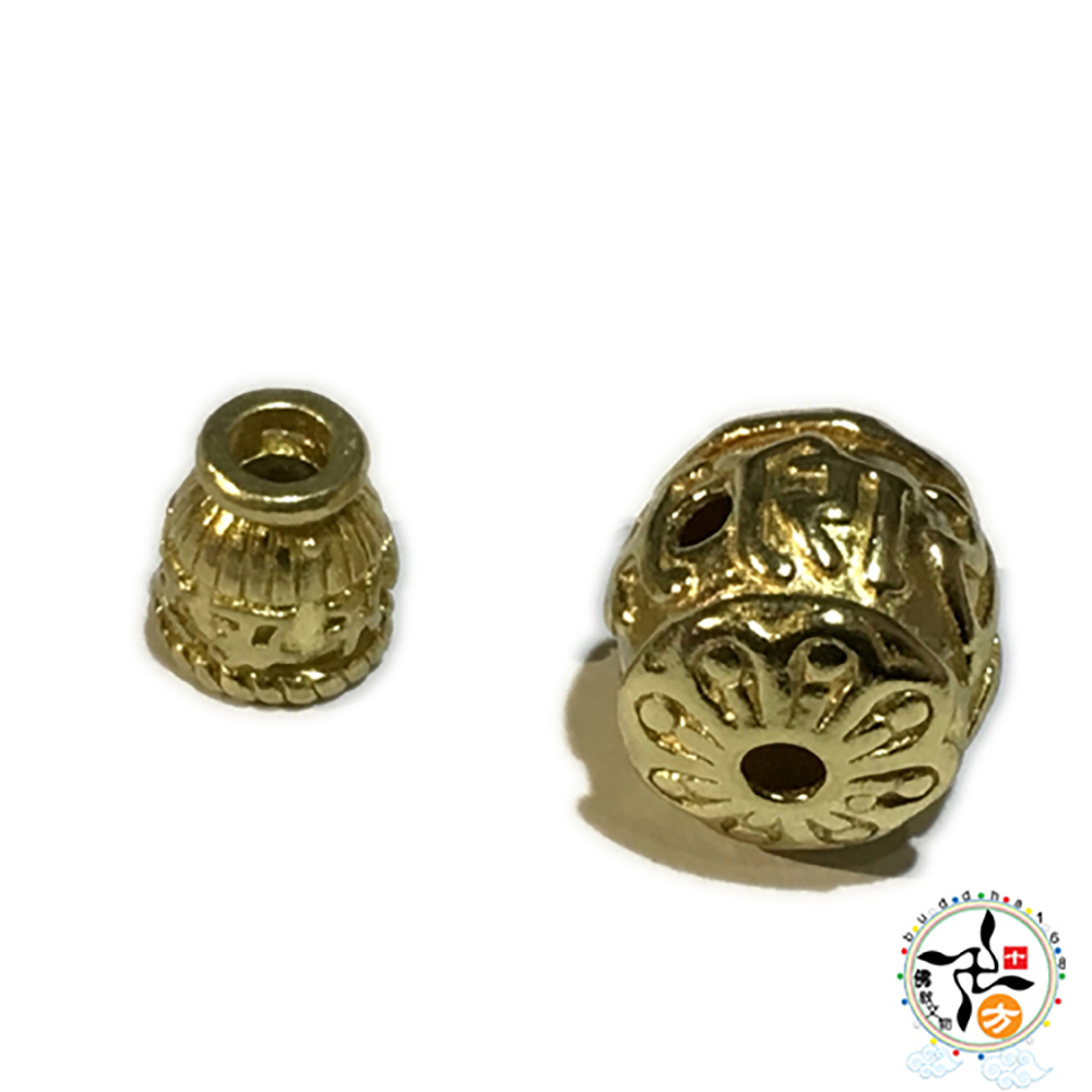 六字真言 三通佛頭銅珠1.5公分 L【十方】143341