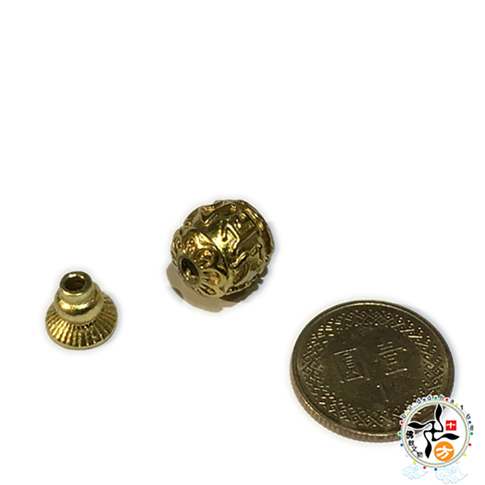 六字真言 三通佛頭銅珠M 1.2公分【十方】143342