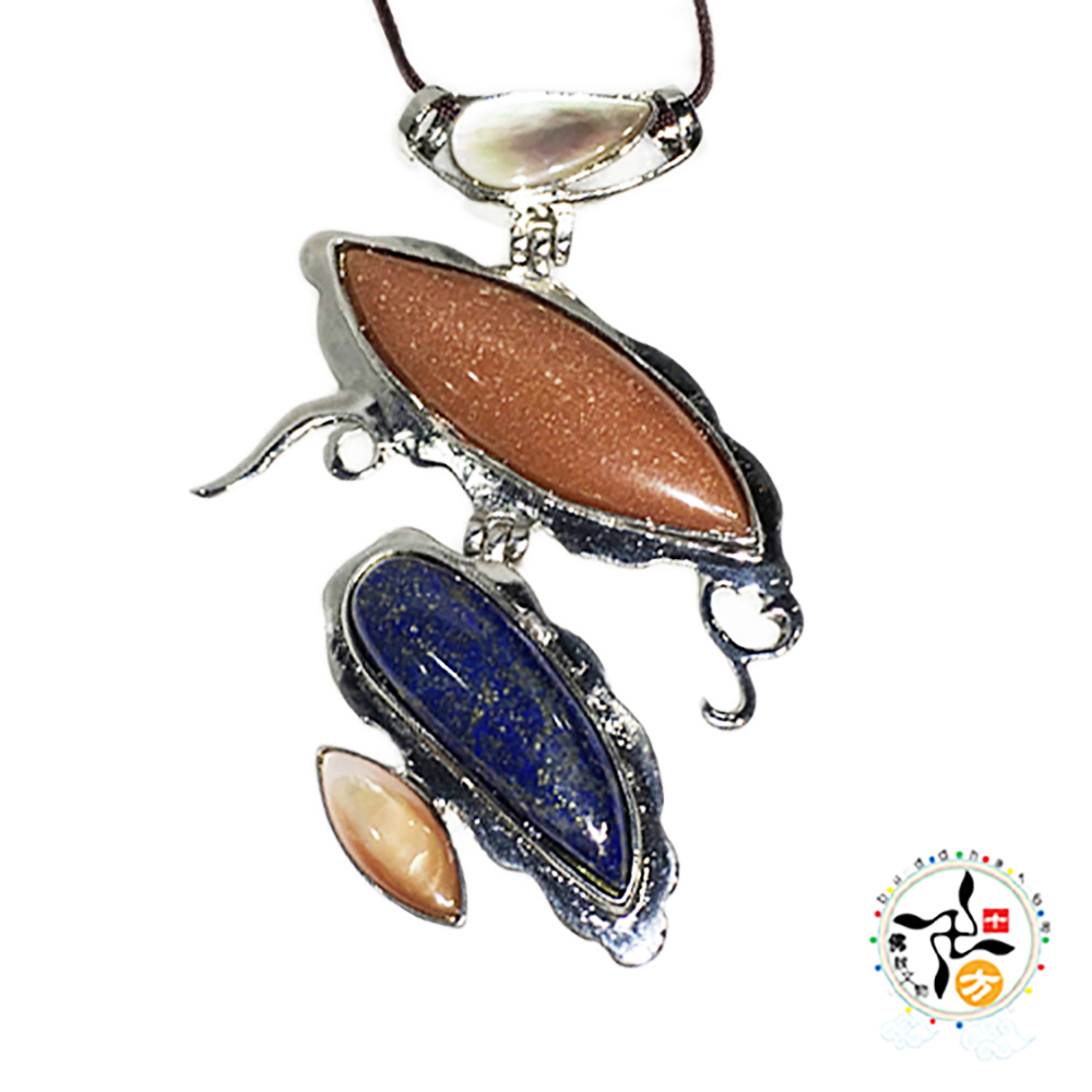 青金石+紅玉髓+硨磲 典雅風墜飾【十方】143299