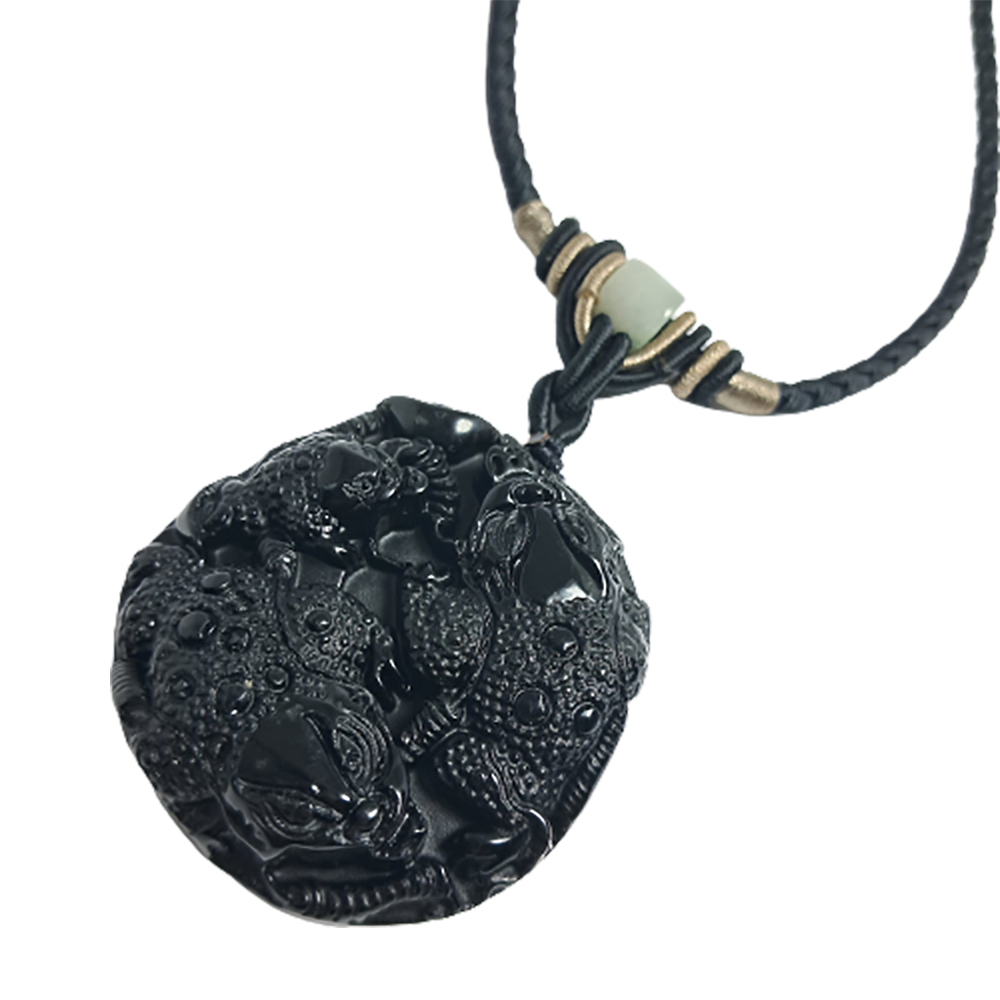 咬錢蟾蜍(黑曜岩)項鍊【十方】143563