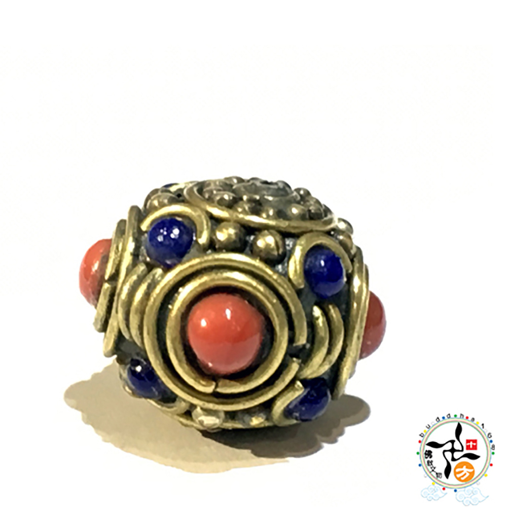 藏式手工襄青金石銅珠【十方】143340