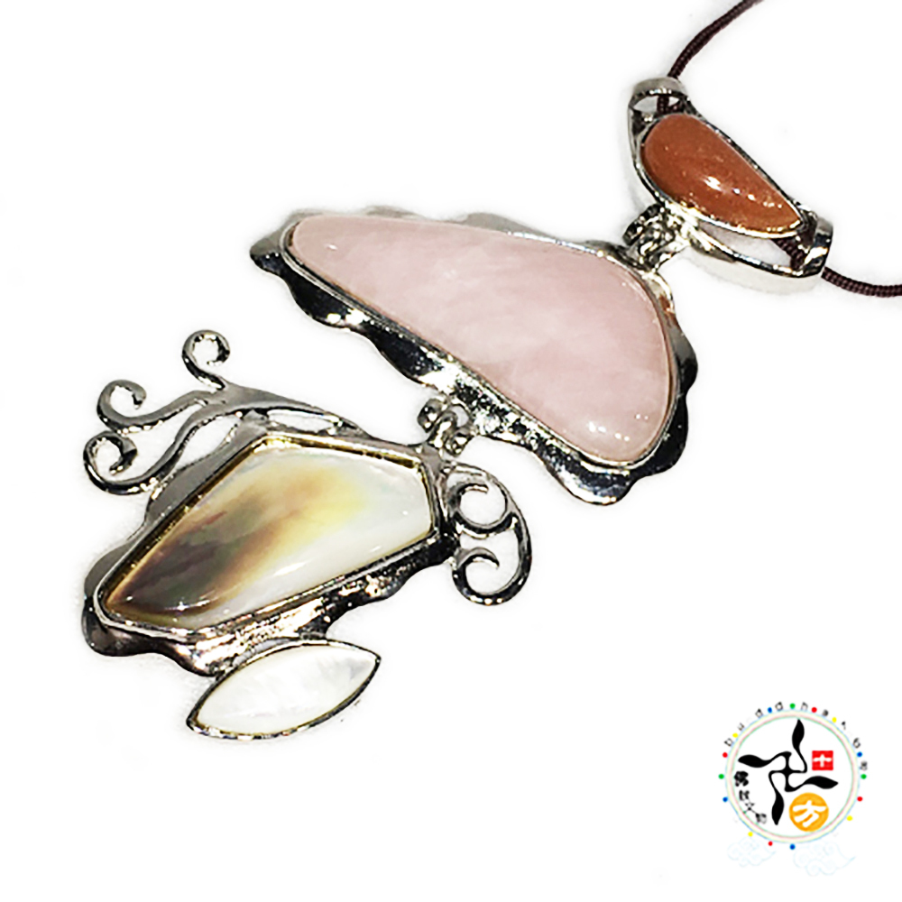 粉晶+紅玉髓+硨磲 典雅風墜飾【十方】143301