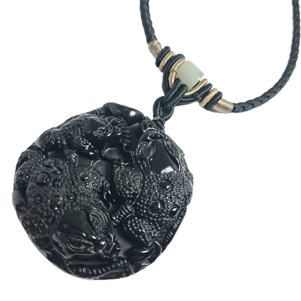咬錢蟾蜍(黑曜岩)項鍊【十方】143563