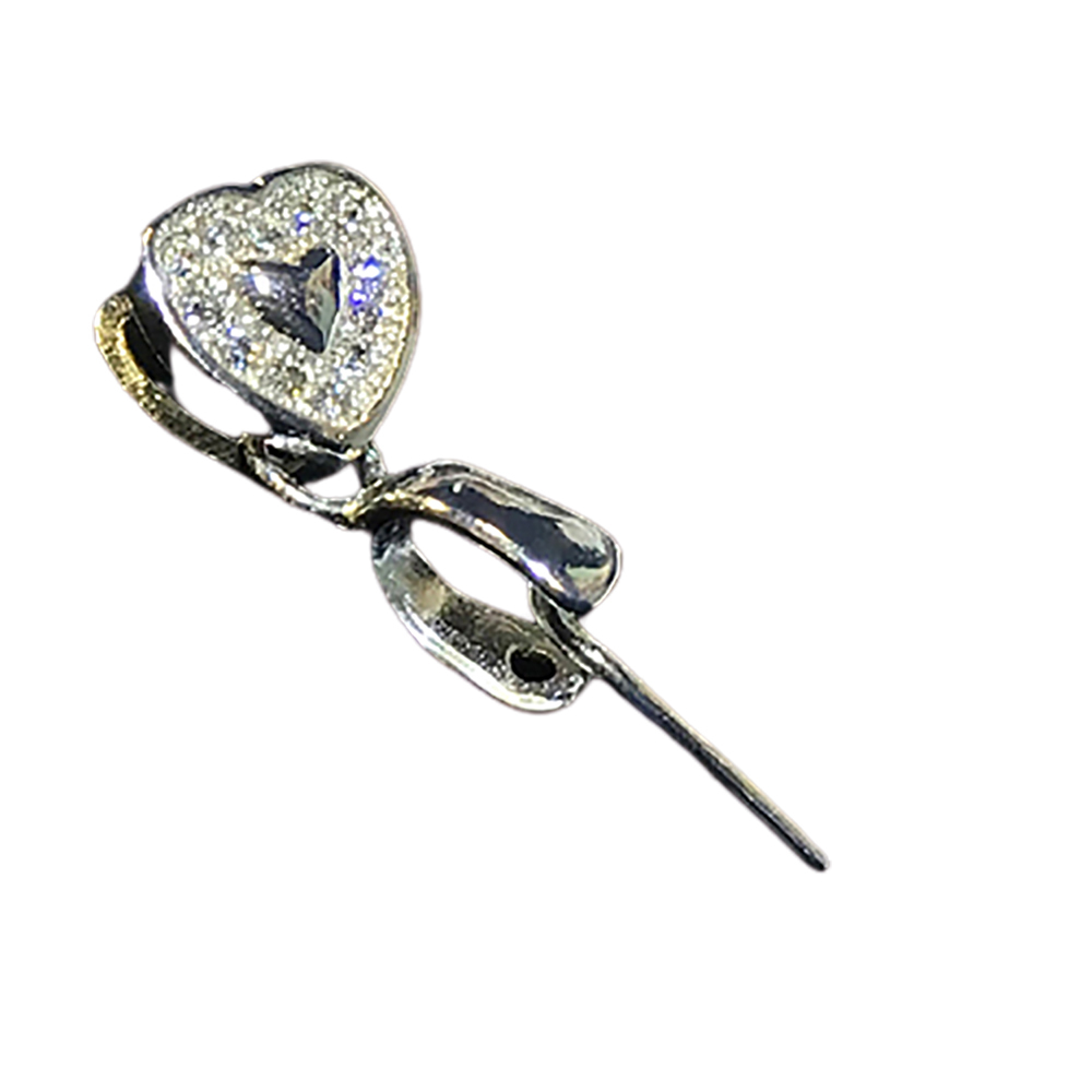 愛心鑲鑽 墜頭,扣頭純銀0.2*0.3公分【十方】143705