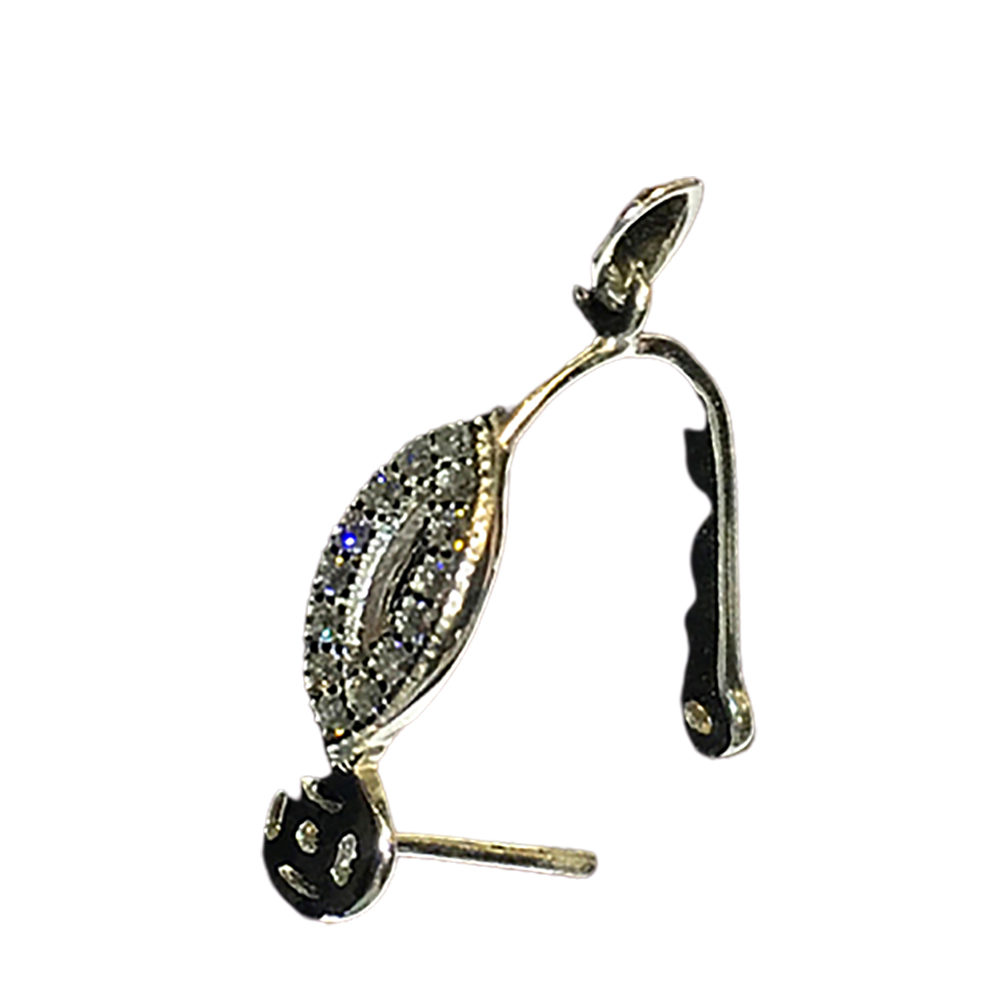 古錢碎鑽墜頭,扣頭925純銀1.2*0.7公分【十方】143700