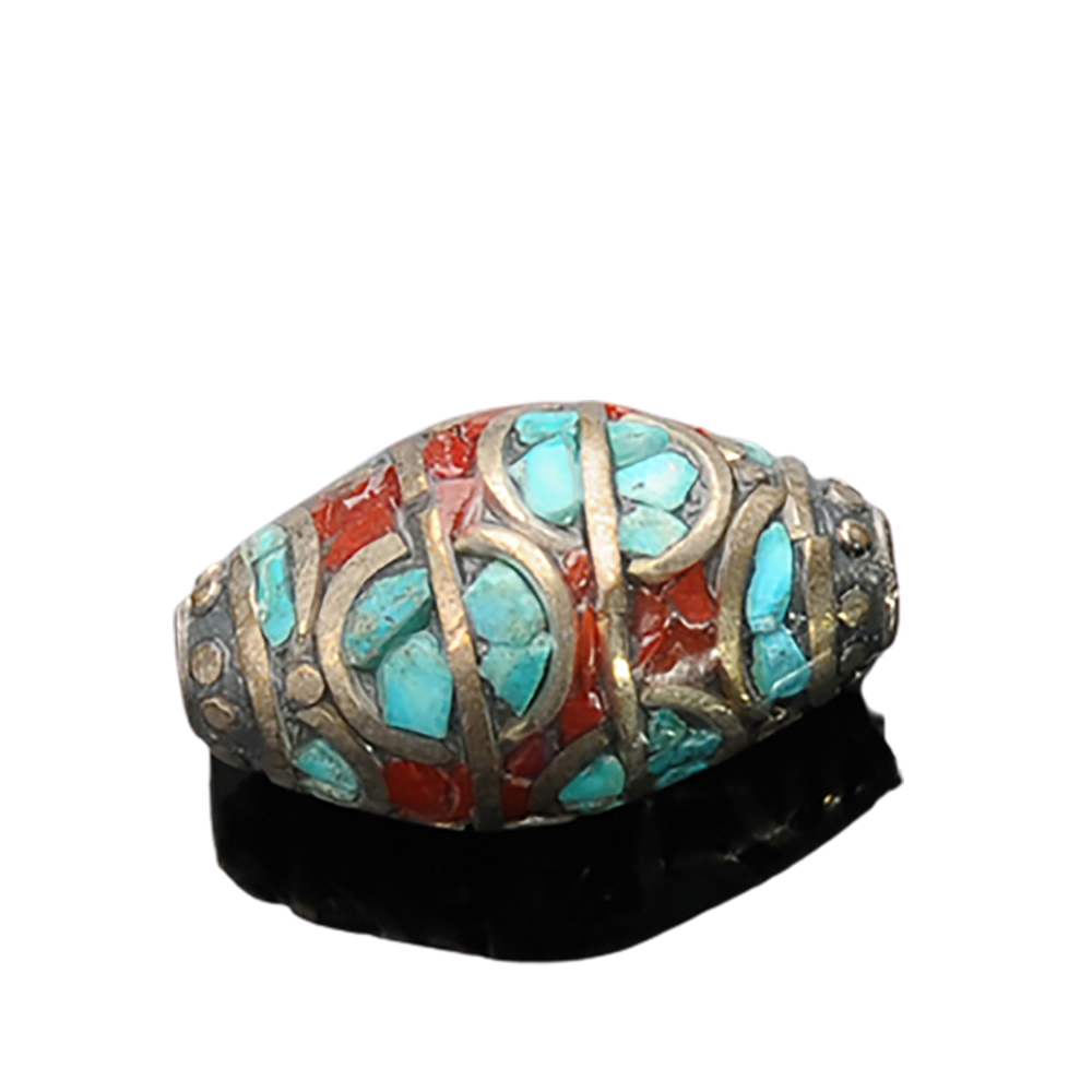 藏式手工銅珠天珠2.2*1.5公分【十方】143668