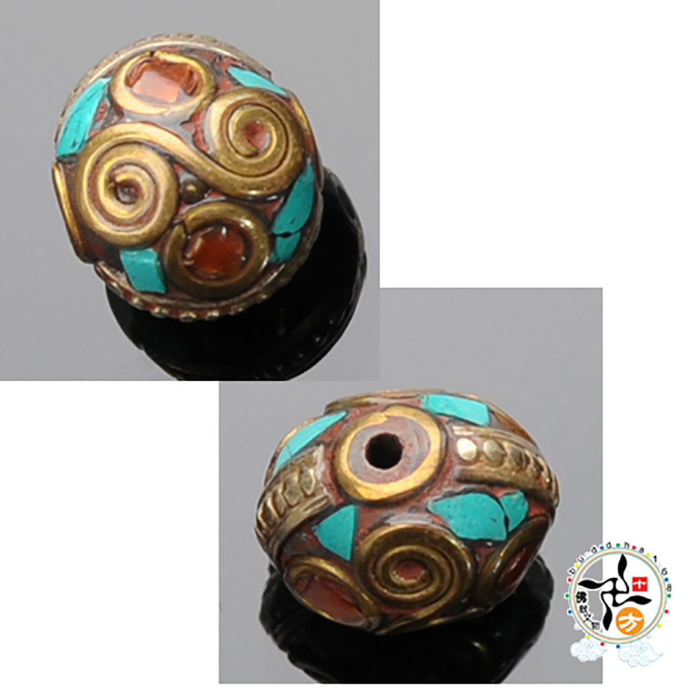 藏式手工銅珠 扁圓1.3*1公分【十方】143665