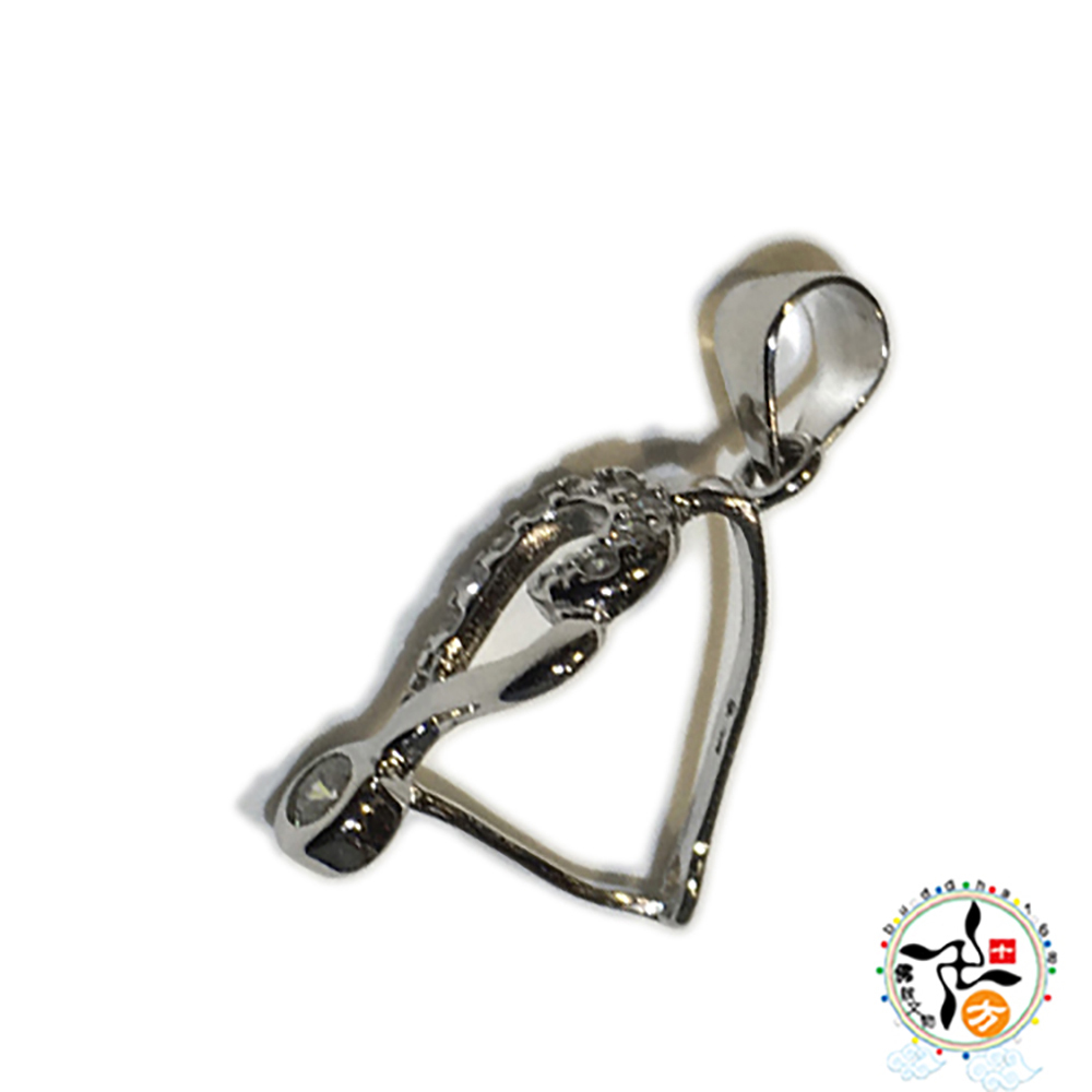 愛心鑲鑽925銀 扣頭1.4*1.7 公分【十方】143787