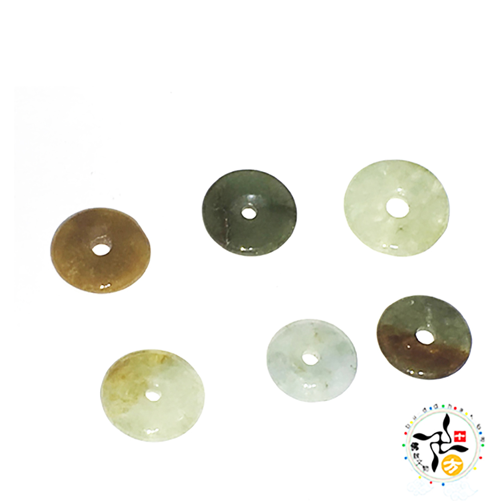 平安扣 三彩玉配件 1.2公分【十方】143808