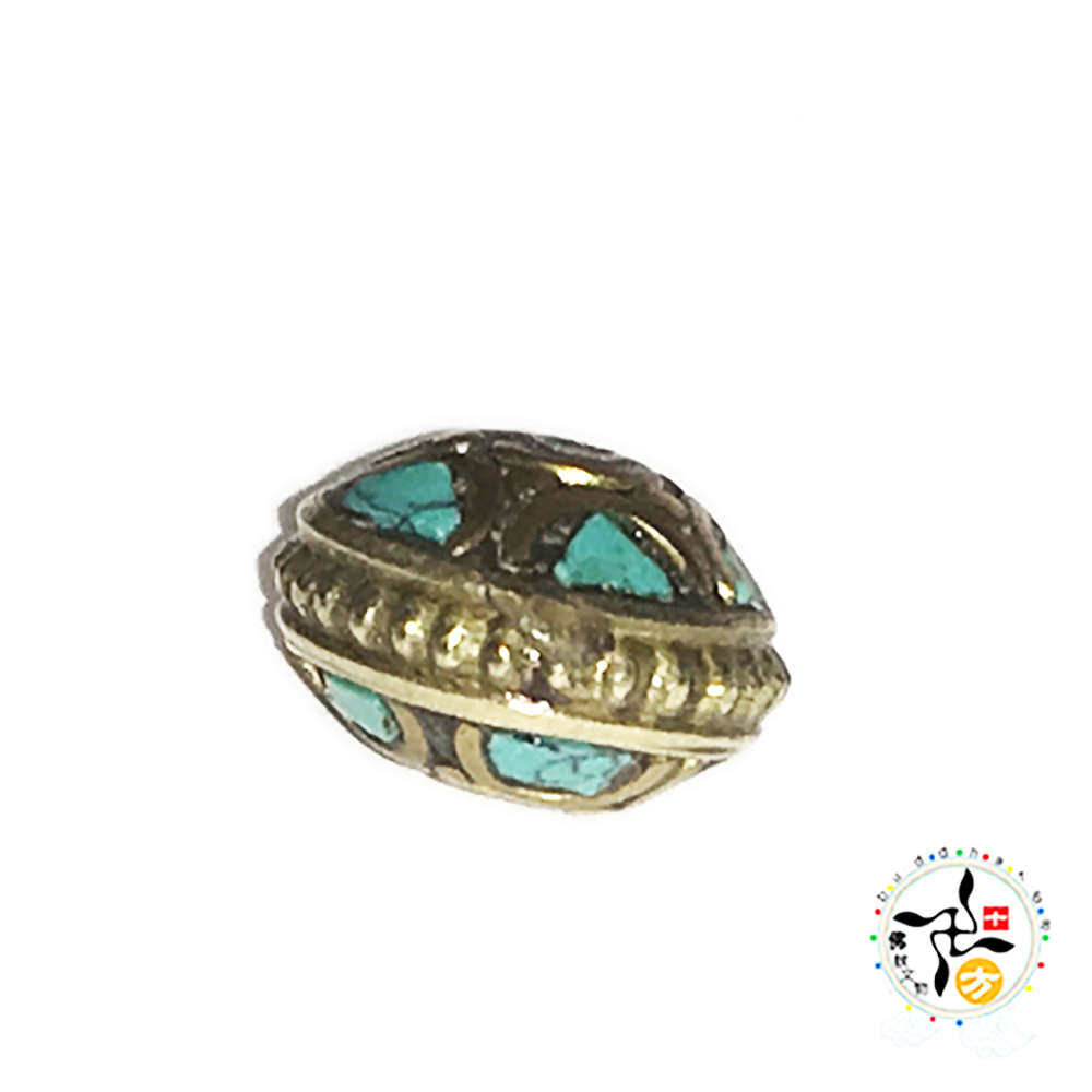 扁圓 藏式手工銅珠0.9*1.3公分 1個【十方】143942