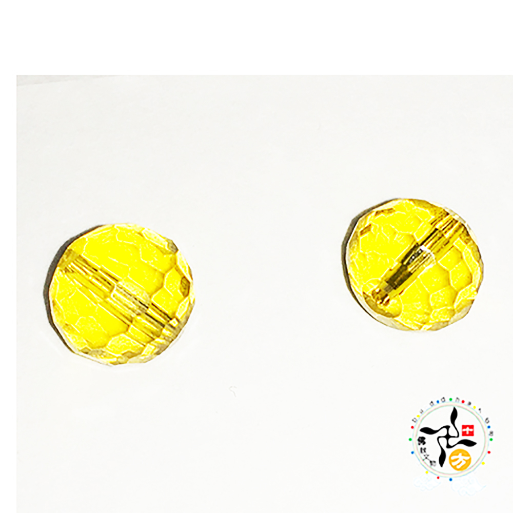 黃晶鑽珠1*0.9公分2顆【十方】143907