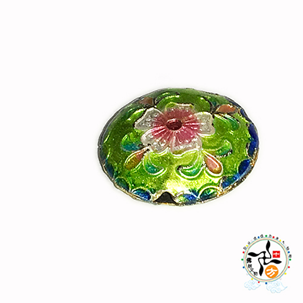 牡丹綠 景泰藍0.7*1.8公分 1個【十方】144051