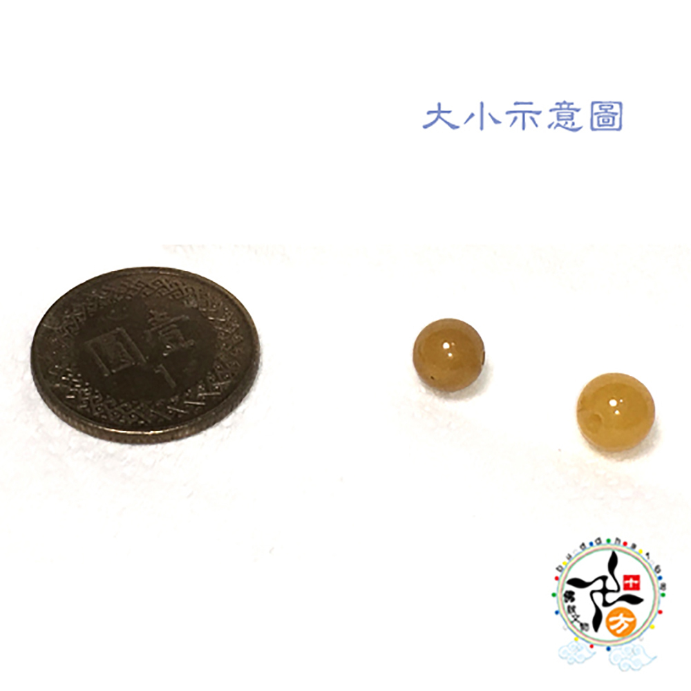 黃玉圓珠0.6公分 4個【十方】144091