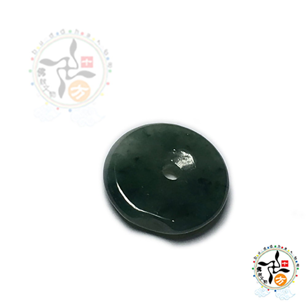 平安扣 深油青 玉 配件 直徑1公分1個【十方】144403