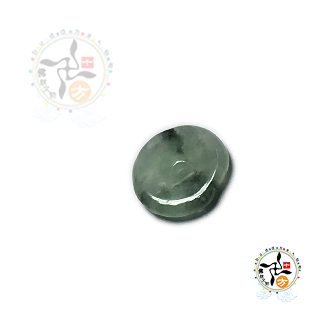平安扣 深油青 玉 配件 直徑1公分1個【十方】144406