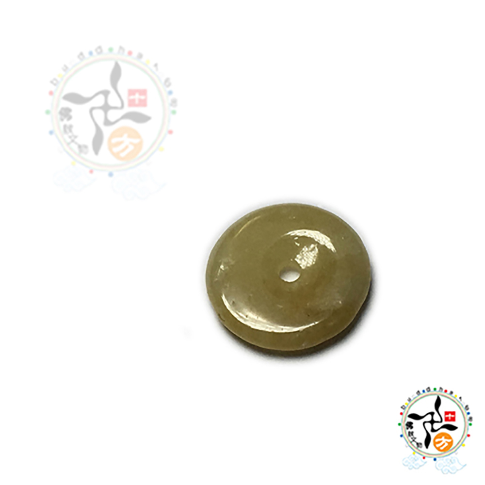 平安扣 蜜糖黃 玉 配件 直徑1公分1個【十方】144407