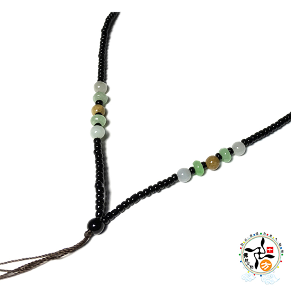 翠玉珠+黑珠項鍊62cm【十方】144740