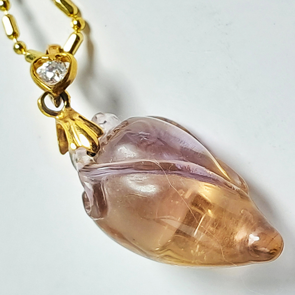 壽桃 紫黃晶 26公分墜飾+項鍊【十方】144715