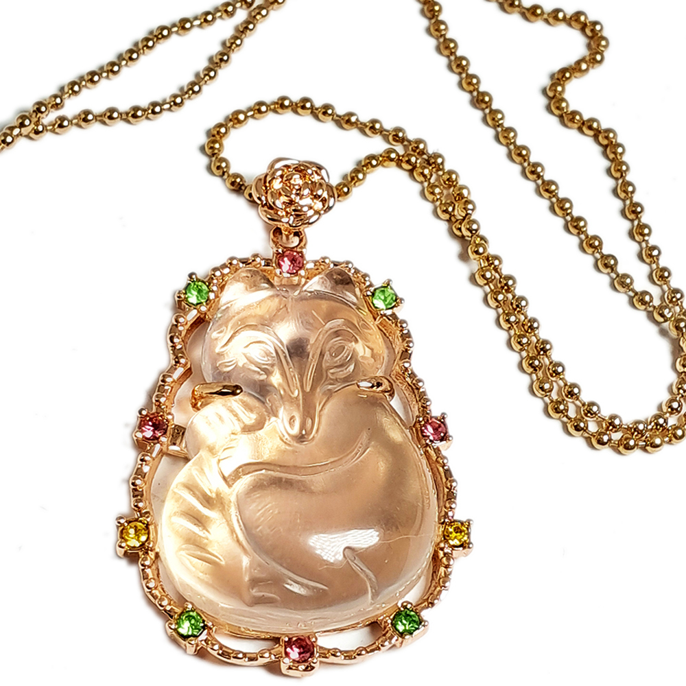 狐仙星光粉晶墜飾+項鍊【十方】144844