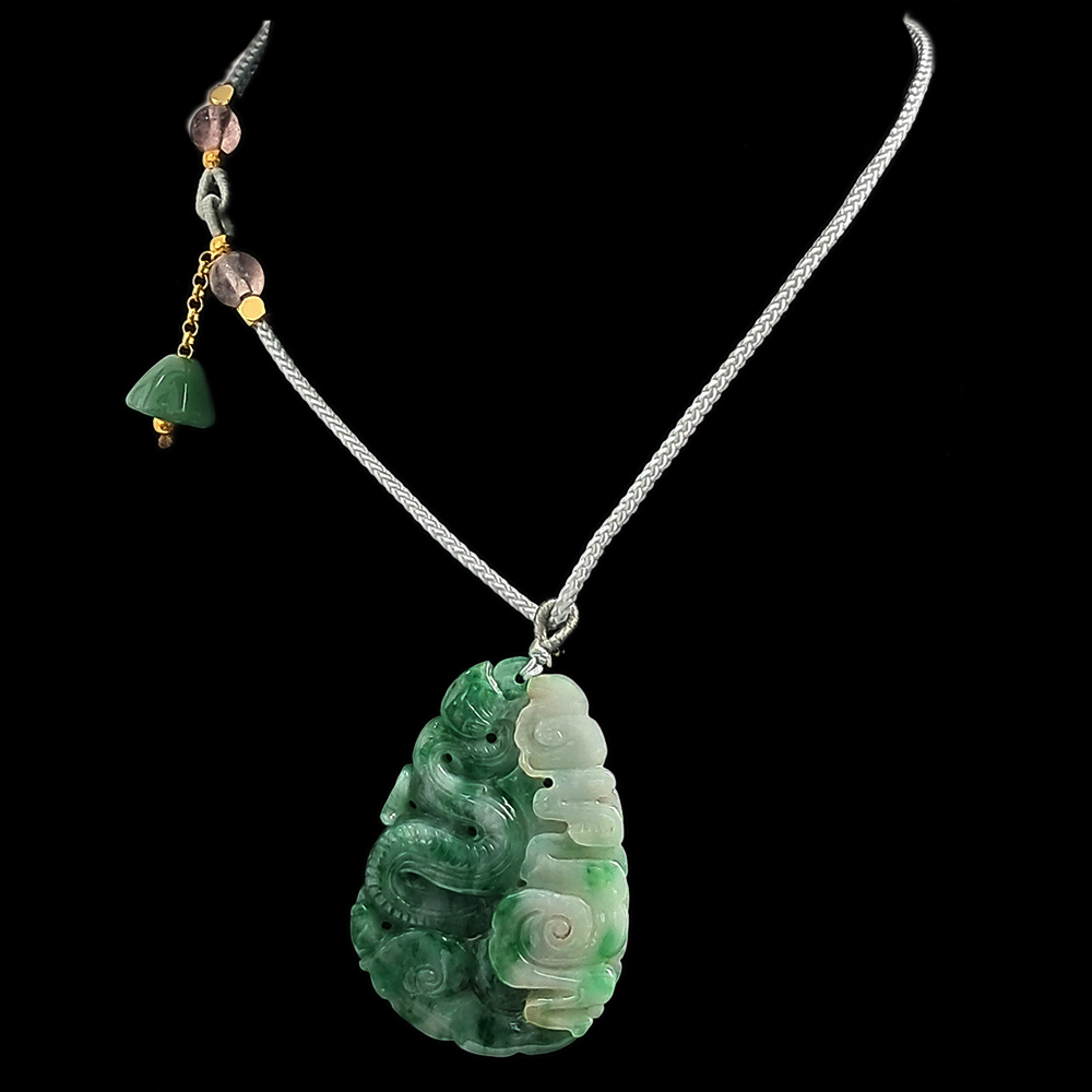 祥龍 翠玉玉珮 中國結玉珮【十方】144930