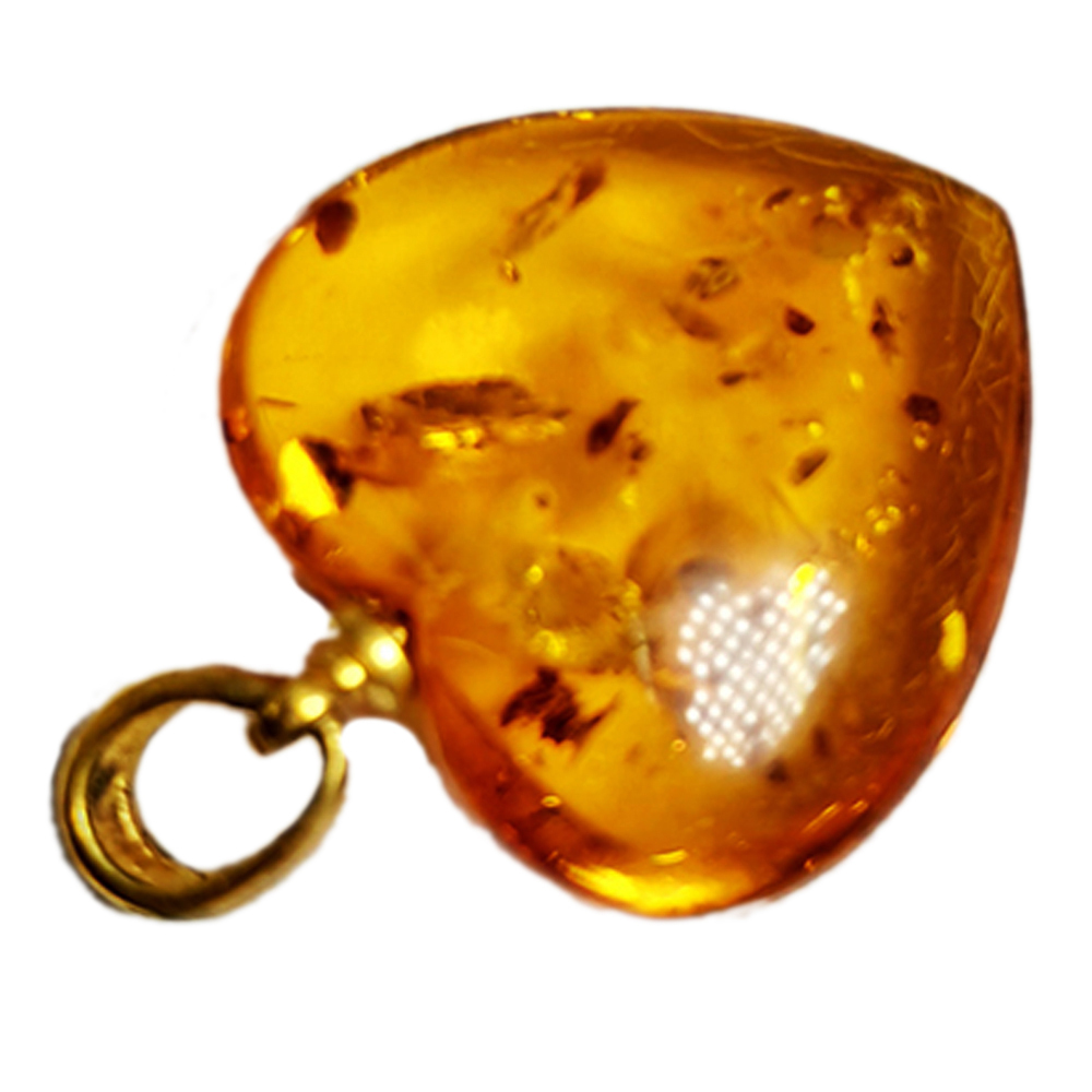 愛心 金絲琥珀 墜飾2.1*2.1*0.7公分【十方】144929