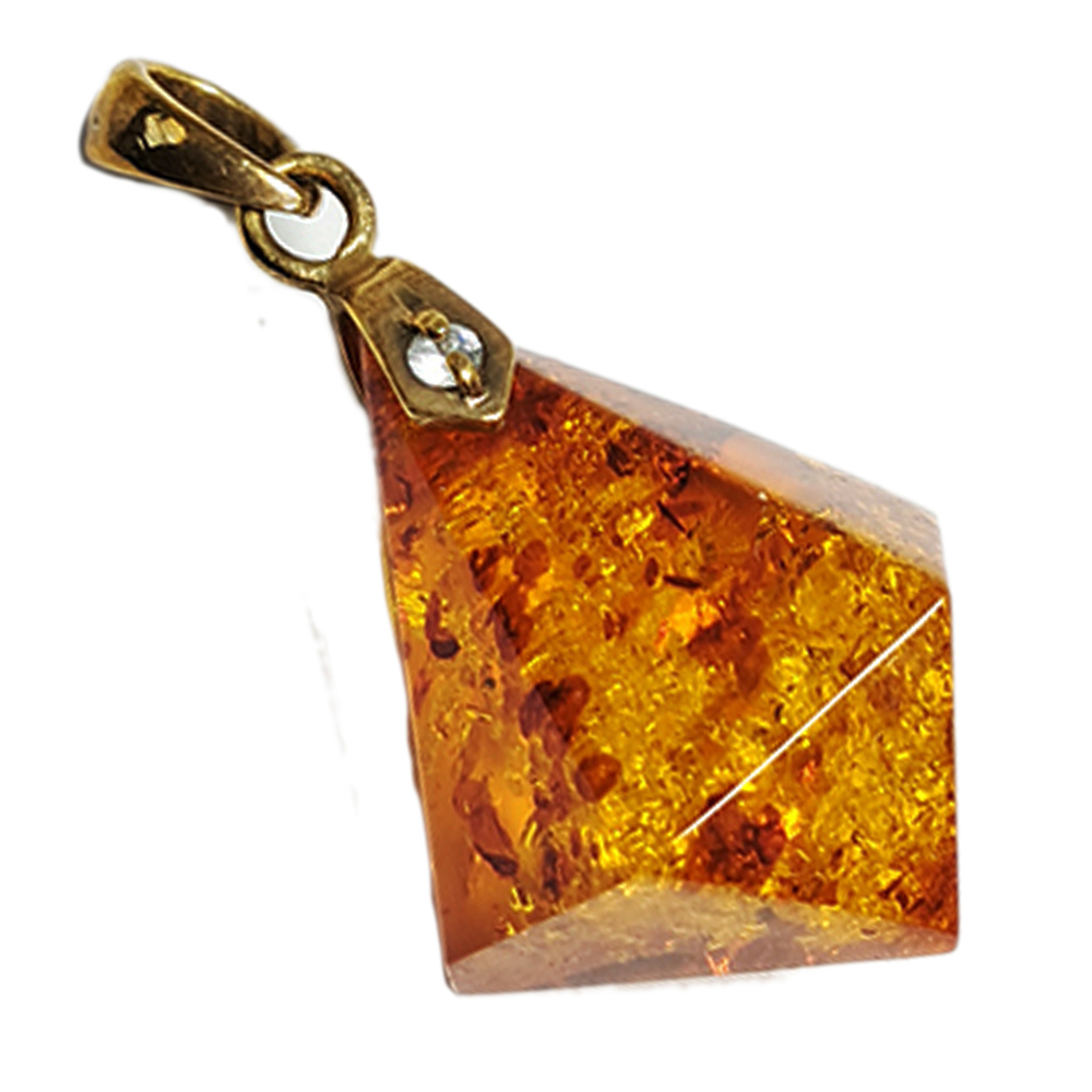 金絲琥珀 墜飾2.4*1.8*0.9公分【十方】144928