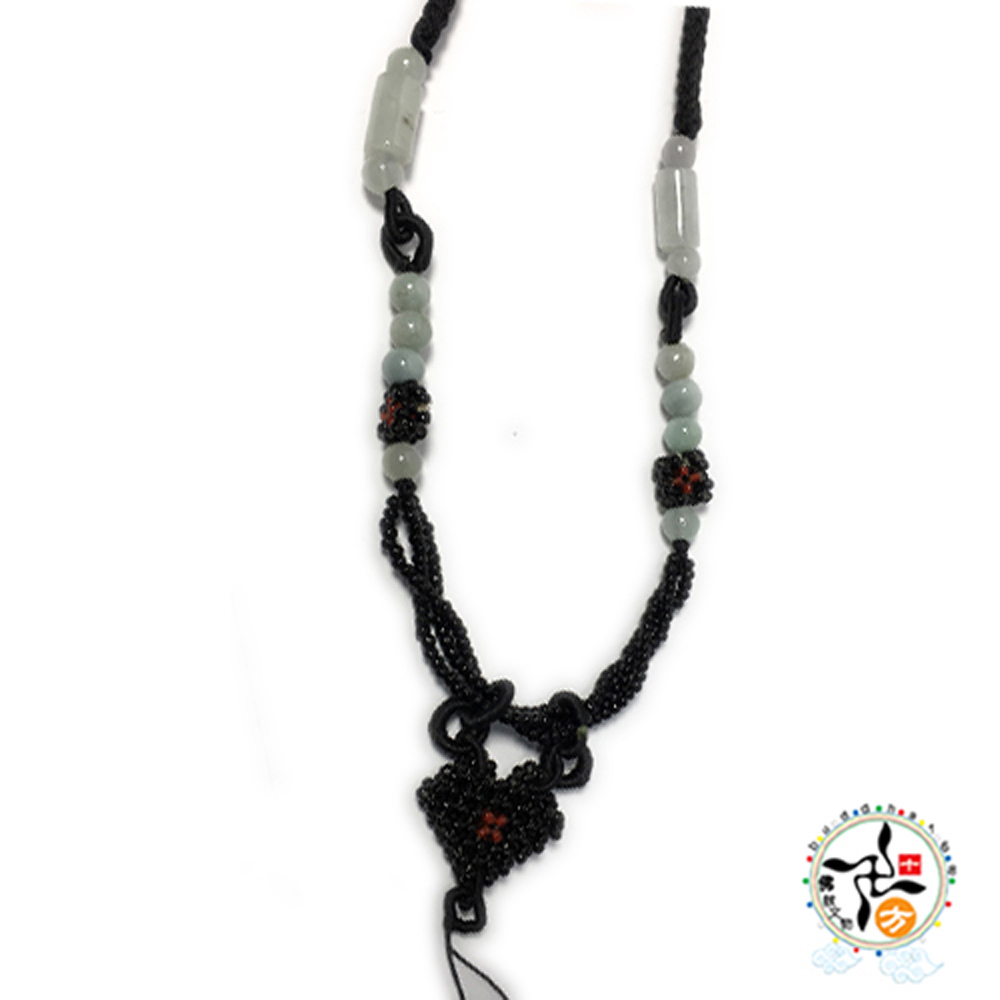 吉祥結+緬甸玉編織中國結項鍊配件【十方】145122