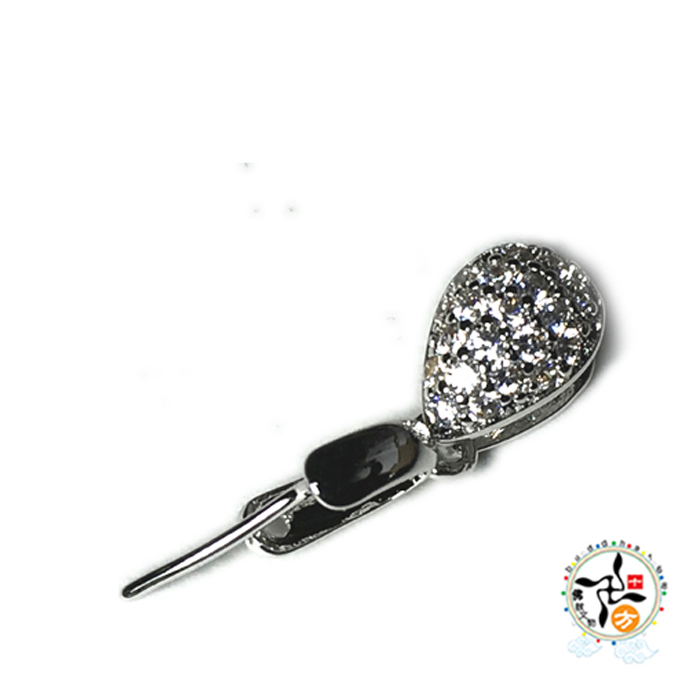 水滴鑽墜飾銀白k扣頭 配件0.7*0.5cm【十方】145230