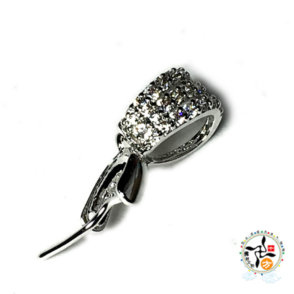 水鑽 墜飾 銀白k扣頭 配件0.8*0.5cm【十方】145228