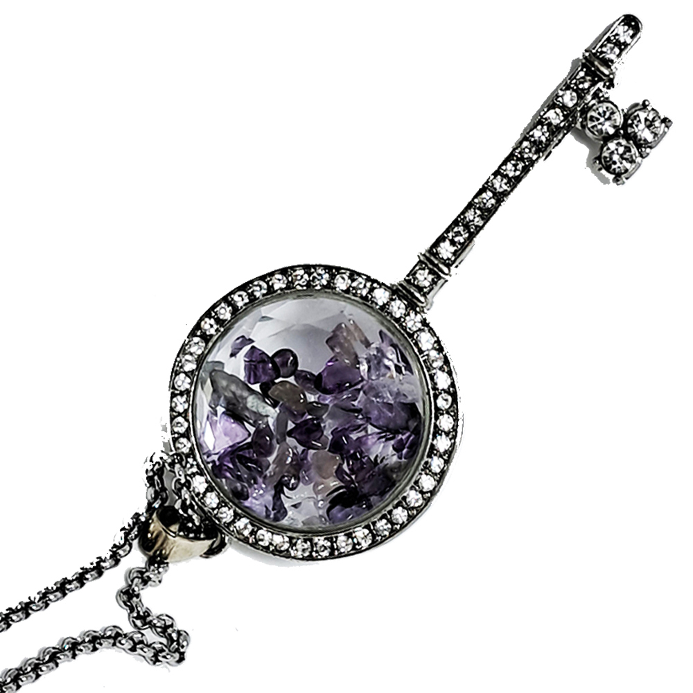 紫水晶能量鑽石之鑰 項鍊 51公分【十方】145878