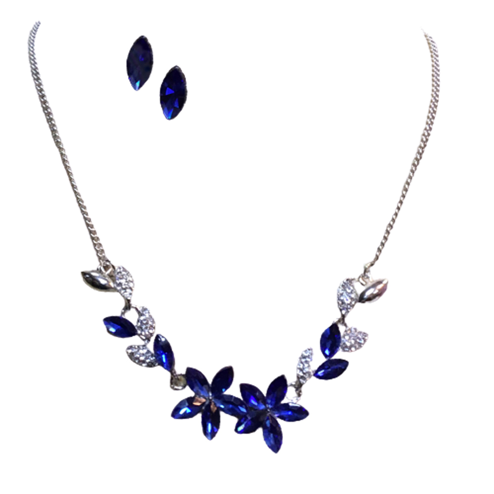 藍水晶鑽花形項鍊【十方】146978