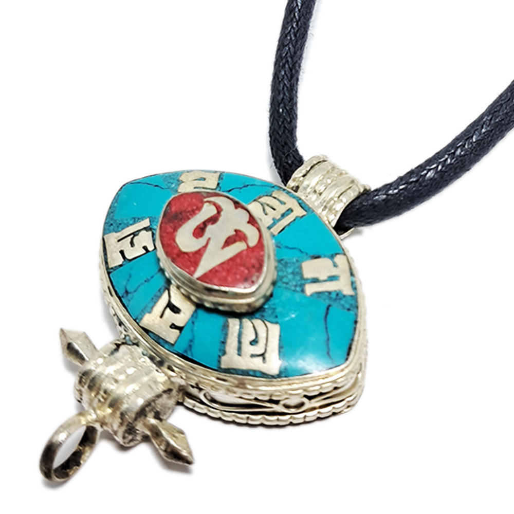 嗡+六字真言綠松石嘎屋項鍊【十方】147802