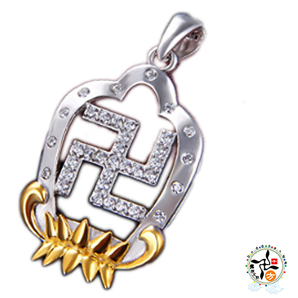 卍佛祖心印鍍黄金莲花+纯银項鍊 【十方】153569