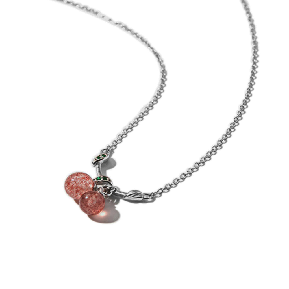 草莓晶 櫻桃 好人緣 925純銀 項鍊【十方】149312