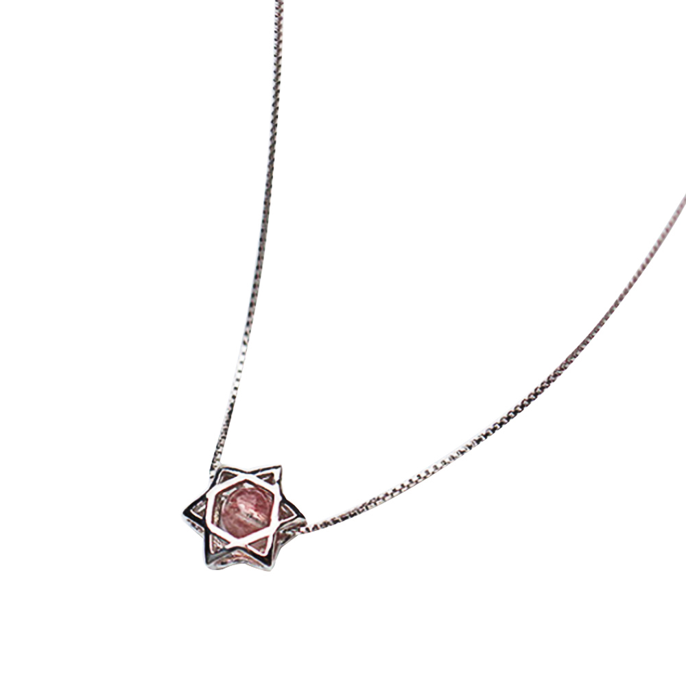 草莓晶 大衛星 925純銀 項鍊【十方】149319