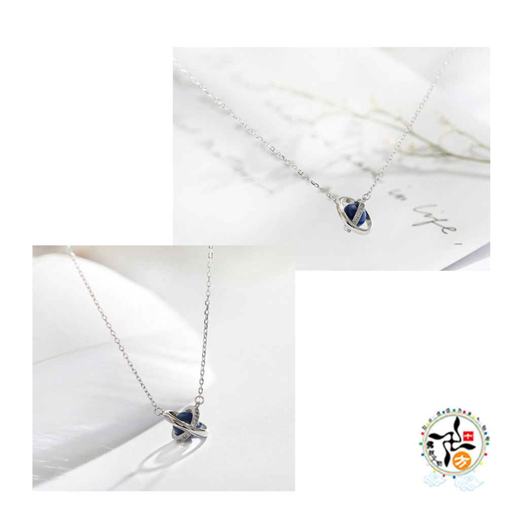 星際藍琉璃 925純銀 項鍊【十方】149314