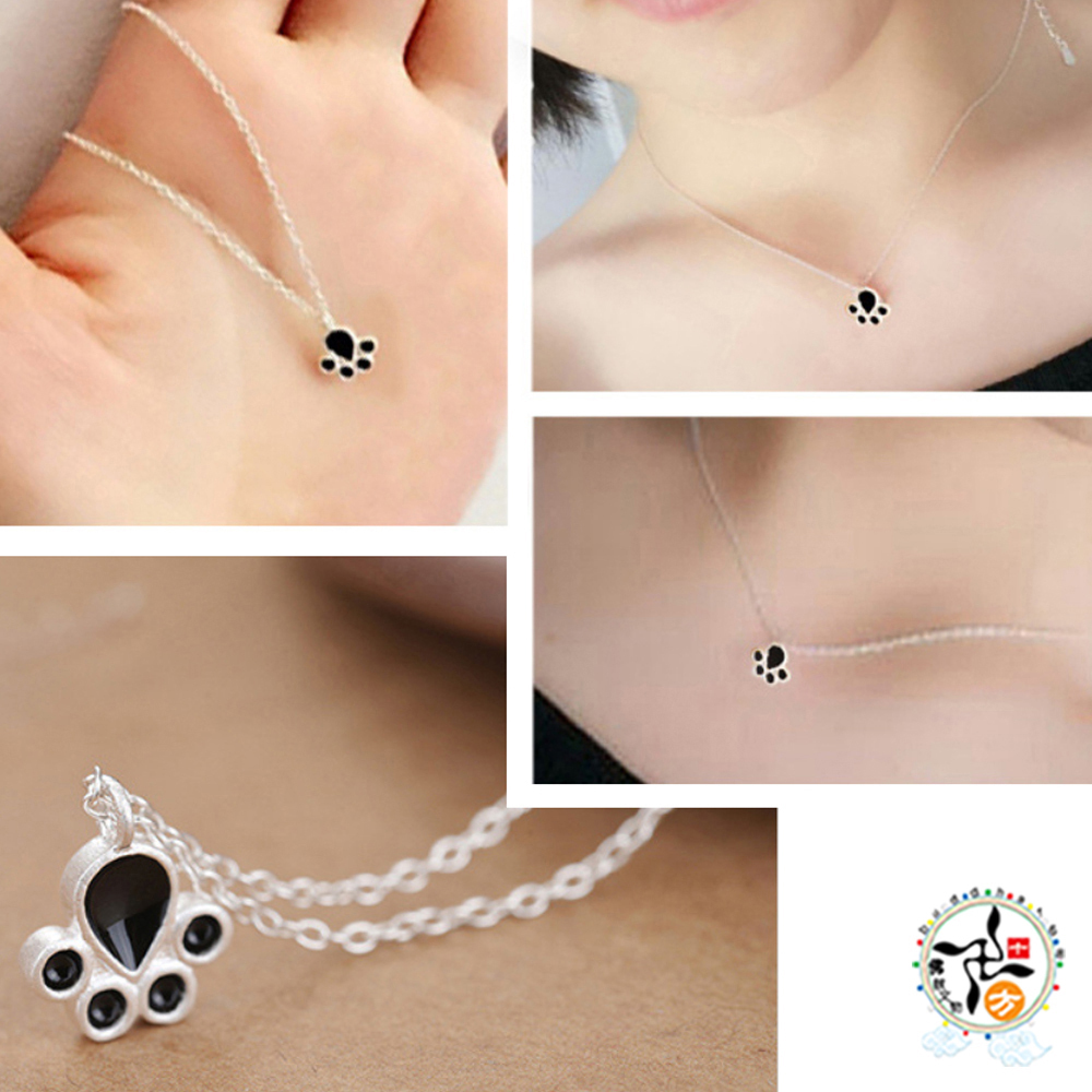 黑貓腳印 925純銀 項鍊【十方】149292