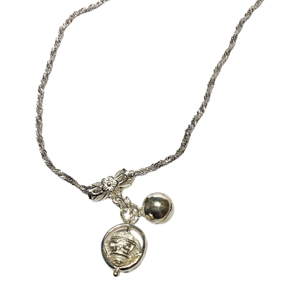 六字真言轉運珠+鈴鐺925銀項鍊【十方】150321